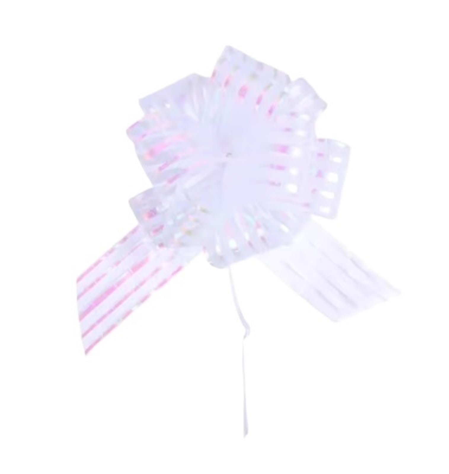 Lazos para tirar de la mano, 20 unidades, bolas de lazo engrosadas, decoraciones de regalo para Navidad, boda, fiesta, bolsas de árbol y ventana (blanco)