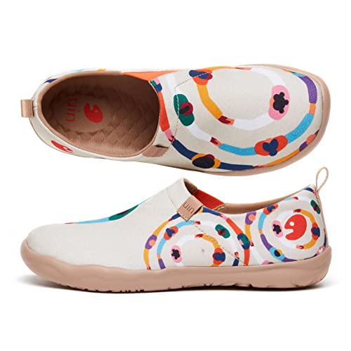 Image of UIN Women's Artistic Slip-On Shoes Vibrant Floral Casual Loafers Lightweight Comfortable Travel Footwear