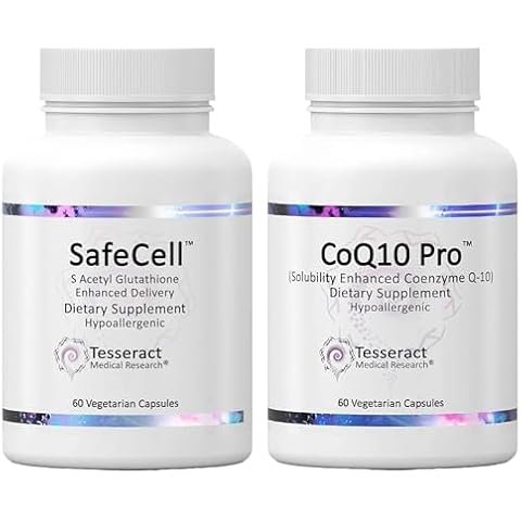 Tesseract Medical Research Master Antioxidant and Vitality Bundle, Glutathione Supplement for Neurological Support and Muscle Health, Hypoallergenic Formula Cover