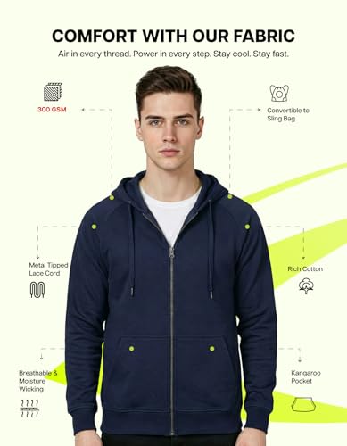 Image of AWG ALL WEATHER GEAR Hoodies for Men | Men's Solid Hooded Sweatshirt | Winter Wear | Pullover | Jackets for Men Stylish | Zipper Hooded Sweatshirt