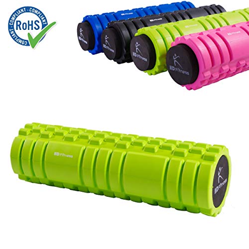 HD Fitness 2-en-1 Masaje Terapia Rollo de Espuma - Mejor Herramienta de Masaje - Deportes y Estado físico - Eficacia del Producto: liberación miofascial, Dolor Muscular, rigidez Reducida,RoHS Probado