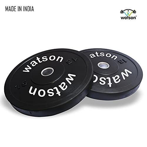 Image of WATSON Dumbbell Plates, 30Kg(15Kgx2) 28mm Bumper Weight Plates With 2 Inch Metal Insert, Strength Training Barbell Weights for Home Gym Workouts