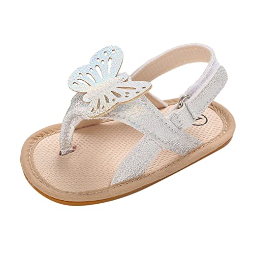 Infant Baby Girls Butterfly Sandals Newborn Prewalkers Toddler First Walking Summer Soft Sole Flat Beach Shoes