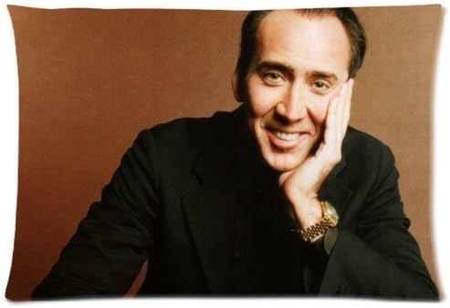 Beautiful Two Sides Rectangle Zippered Pillowcase Pillow Cover with Nicolas Cage Image on It, for Your Decoration Sofa, Bed or in Your Car, Size 20"x30".