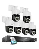 ZOSI 4K 16CH Security Camera System with AI Face Person Vehicle Detection, 6 x 8MP 4K Outdoor Auto Tracking PT PoE Camera with Floodlights, 2-Way Audio, 16 Port 32CH 8MP NVR with 4TB HDD