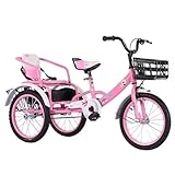 【Outdoor cruiser trike】Fully equipped with all the features of an adult tricycle.The pedals exert force to drive the chain drive to make the wheels roll forward.The handlebar can be turned left and right and also has a handbrake, allowing children to...