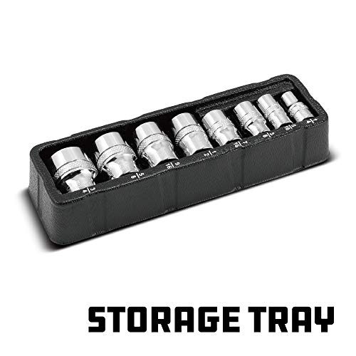 Powerbuilt 941323 8 Piece Sae Zeon Socket Set - With Use For Standard, Rusted, Rounded Bolts And Nuts, Size From 1/4" To 3/4" #TOP3