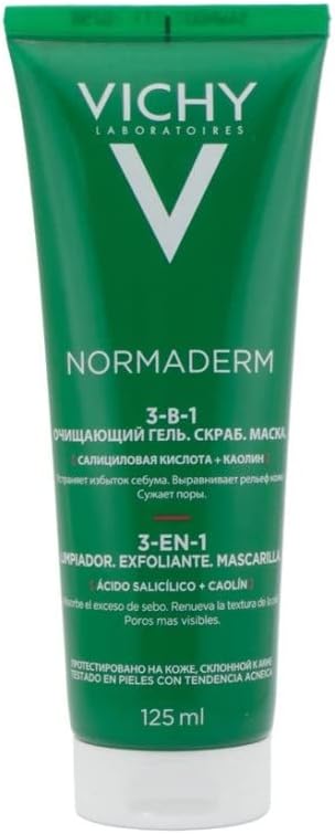 Vichy Normaderm Unisex Cleanser 3 in 1 Acne Treatment 125 ml