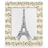 AUUXVA 8x10 Picture Frame Music Musical Notes Pattern Photo Frame Rectangle Wood Picture Frame for Desk Tabletop Wall Collage Decor, Display 7.5x9.5 Photos with Mat or 8x10 without Mat
