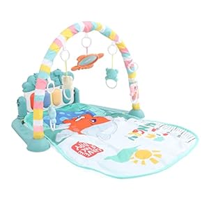 Baby Gyms Speelkleed, Infant Pedal Piano Keyboard Pad Tummy Time Mat met Hangend Speelgoed, Slaapliedjes, Licht, Vroege Educatieve Muziek Baby Activity Mat voor Peuters (Groente)