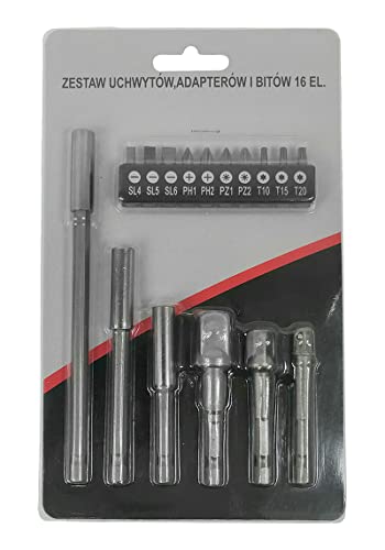 16 Artikel-Set Nuss Bits Adapter Bohrfutter adaptersatz 16 tlg. Bit Adapter S222