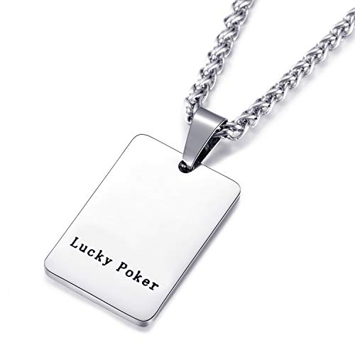 Ace Necklace for Men and Women Ace of Spades Heart Ace Poker Necklace 24 Inches Stainless Steel Chain4
