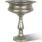 WORTH 15' H. Tall Silver Color Urn Vase for Centerpieces, 11.8' Dia. Classic Metal Trumpet Small Flower Pots for Table, Bowl Vase for Wedding Party Event Home Decor