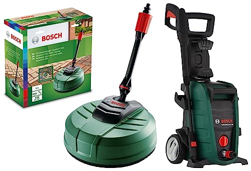 Image of Bosch Aquatak 130 1700-Watt High Pressure Washer (Green)& Aquasurf 250 Patio Cleaner