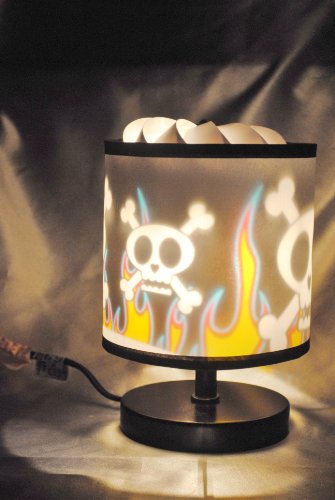 Magic Spinning Lamp - Skull & Fire Lamp