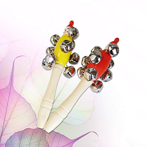 STOBOK Sinos de Chocalho de Madeira 2Pcs 19X4. 5X4. A AlÃ§a de Madeira de 5Cm de Natal Chocalhos Ins