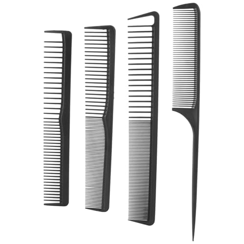 Set 4 Peines para Corte y Peinado, Fibra de Carbono Negro miniatura 1