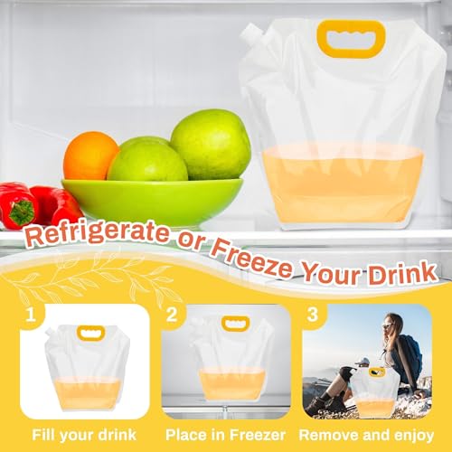 Contenedor de Agua Plegable Paquete de 4, Bolsa de Almacenamiento de Agua Portátil de 1.3 Galón/5L para Camping, Senderismo, RV, Emergencia - Libre de BPA, A prueba de Fugas, Congelable miniatura 4