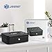 Jssmst Locking Large Metal Cash Box with Money Tray,Lock Box,Black