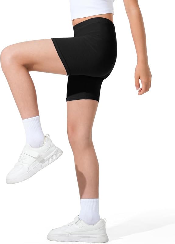 KETKAR Pure Cotton Cycling Shorts for Girls & Kids – Comfortable & Breathable Activewear_Black_Pack of 3 (6-7 Years) - Image 2 thumbnail