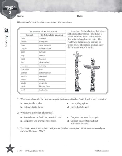 Shell Education 51397 180 Days: Social Studies, Civics For 5Th Grade Practice Workbook thumb #5