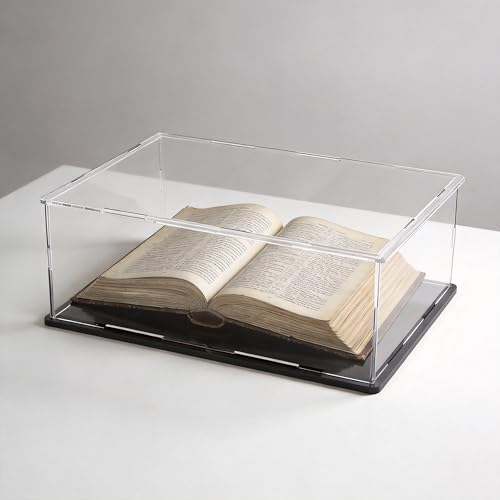 Image of Acrylic Display Case for Collectibles and Toys, Versatile Clear Acrylic Display Box with Black Base for Showcase and Displaying, 16x13x5-inch
