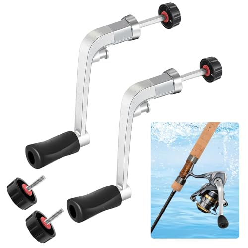 MorningRo 2 Pcs Fishing Reel Handle Crank Rotary Knob Power Handles for Spinning Reel Replacement Grip Parts Middle Size Type 1000-4000 (Classic)