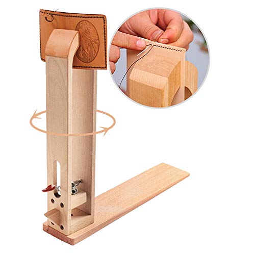 Outil de Serrage en Bois pour Coudre Cuir Leather Craft Tools Pince pour Couture Laçage du Cuir DIY