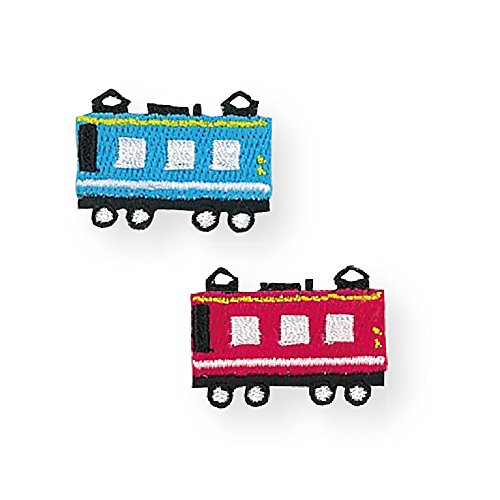 KIYOHARA お気に入り ミニワッペン 電車 約幅2.6cm×縦1.9cm 2枚入り MOW635