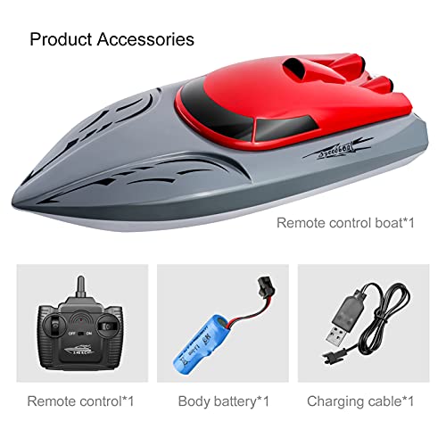 Goolsky Ferngesteuertes Boot 2.4G RC 20KM/h Wasserdichtes Spielzeug Hochgeschwindigkeits-Rennboot Kentersicher Mit Stabilem Rumpf Geschenk f&uuml;r Kinder Erwachsene