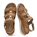 UBFEN Womens Gladiator Flat Sandals Comfortable Walking Orthopedic Arch Support Casual Low Wedge Summer Shoes Brown Size US 8