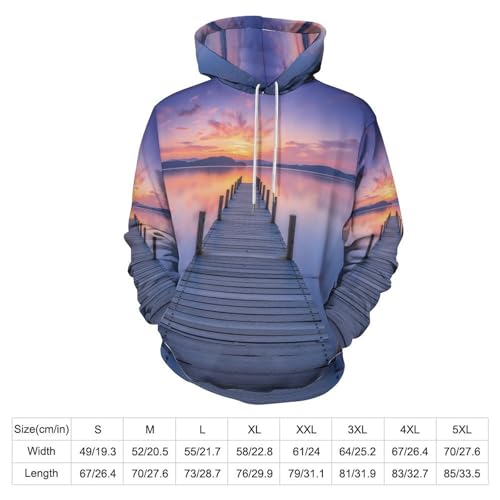 Sweat à capuche chaud imprimé 3D paysage lac pour se protéger du vent avec style