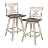 Homelegance Amsonia Counter Height Swivel Barstool (Set of 2), White