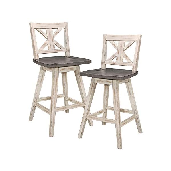 Homelegance Amsonia Counter Height Swivel Barstool (Set of 2), White