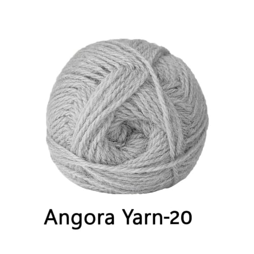 Image of VCR Dove Grey Angora Knitting Yarn, Pack of 1, 100 Grams Hank, 256 Meters Length, 80% Flurry - 20% Acrylic Polyamide Soft Ball for Crochet and Knitting, Suitable for Baby Blankets, Cushion Covers