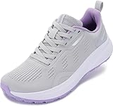 BRONAX Womens Wide Road Running Shoes Lace up Walking Size 8w Tennis Comfy Stylish Lightweight Female Footwear Supportive Sneakers Zapatos Deportivos para Mujer Grey and Purple 39