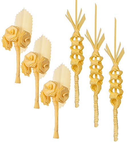 PALMA DOMINGO DE RAMOS/PALMA SEMANA SANTA/PALMA BLANCA/PALMAS Y PALMONES/Palmas de Solapa/Pack 3 rosas n.3 + 3 Ojal larga