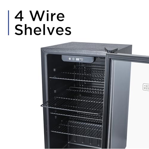 BLACK+DECKER 3.3 Cu. Ft. Beverage Cooler, Beverage Fridge with Double Pane Glass Door, Drink Fridge and Beverage Refrigerator with 112-Can Capacity for Home Bar and Home Office with LED Display on Fridge.com