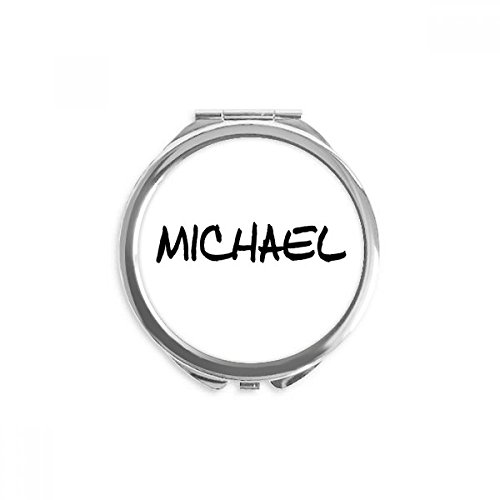 Miroir handwriting ronde maquillage de poche personnalisé au prénom Michael de 2,6 pouces