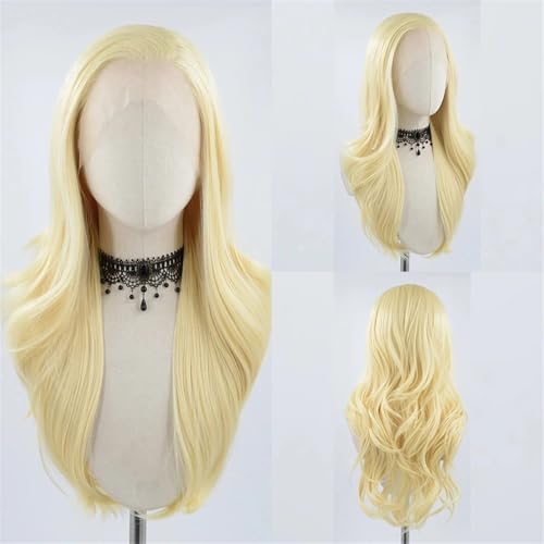 Perruque synthétique ondulée brune et platine 20inches pour femme look Cosplay