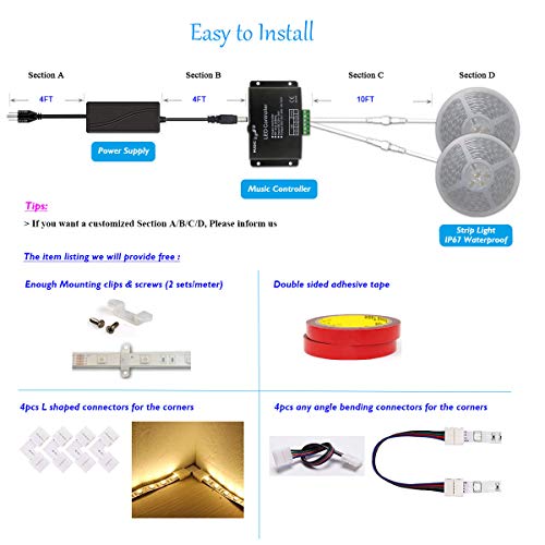 Tira LED RGB 12V 60 LEDs/m IP65 Resistente 120Ft Kit miniatura 2