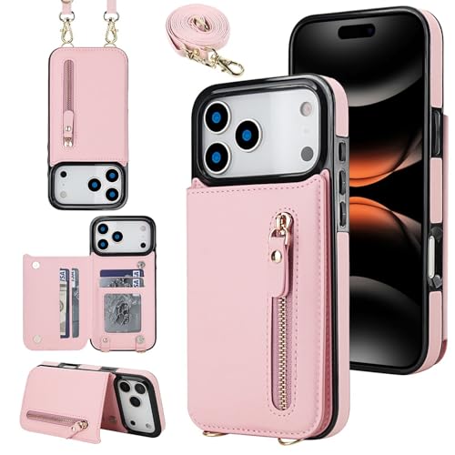 Étui iPhone 16e portefeuille cuir rose clair fentes cartes housse protection intégrale