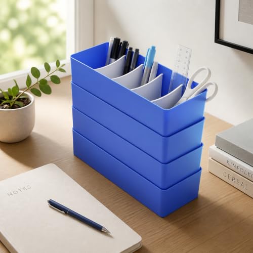 Image of Cutting EDGE Stackable Storage Drawer Organiser, Set of 4 (Blue)