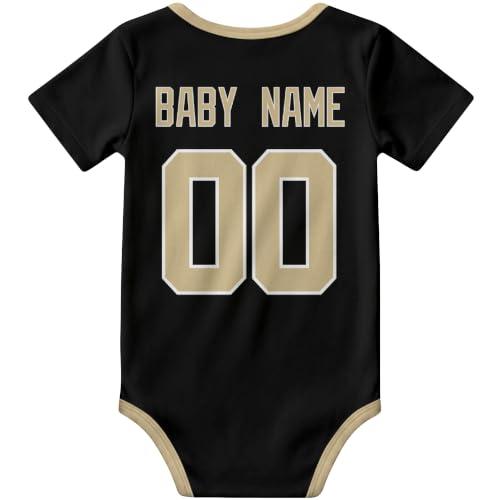 Image of KREDE Baby Clothes Custom Name Bodysuit for Baby Boy Gifts | Short Sleeves Bodysuit with Custom Number Name