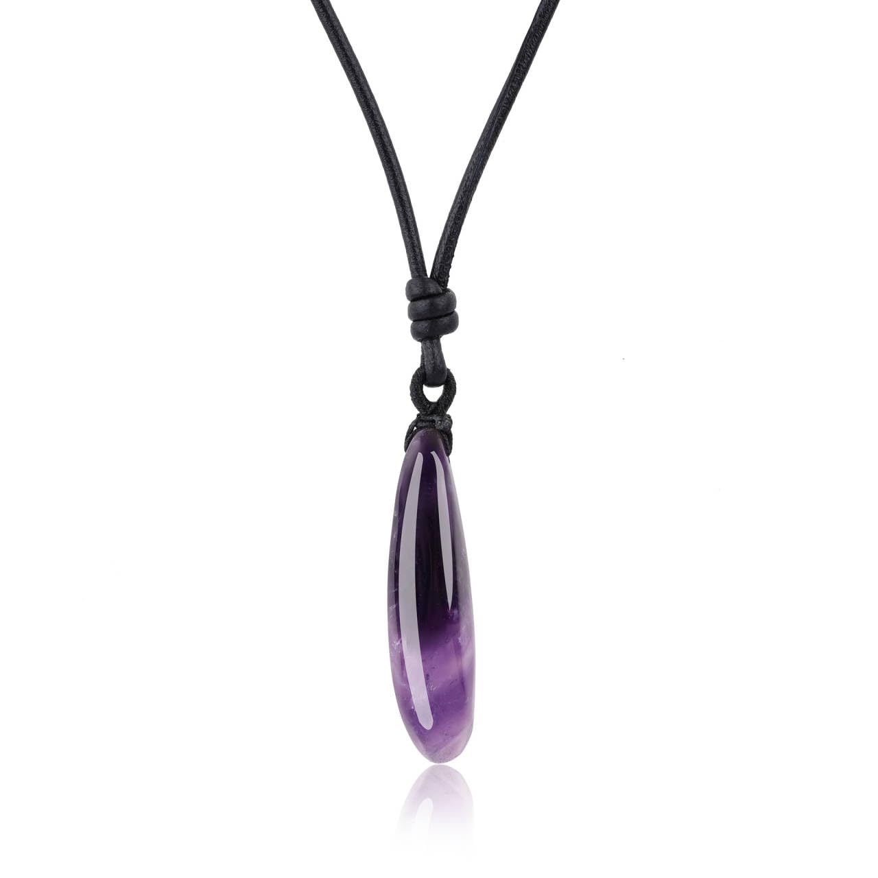 COAI Collier Cordon Cuir Pendentif Quartz Homme Femme