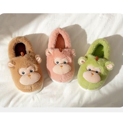 Women Anima Monkey Slippers Soft Warm Fleece Non-Slip Heel Covering Cushioned House Shoes Indoor Outdoor2