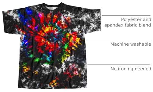 Image of Kids Tie Dye Shirt 6-18 Years Children Hippies Senior Tie-Dye Tee Tshirt for Boys' Girls'