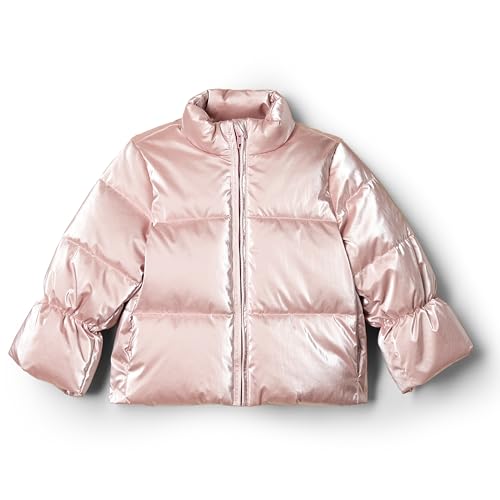 Amazon Essentials x Sofia Grainge Abrigo Acolchado de Tafetán Bebé Niña, Metallic Light Pink, 12 Meses