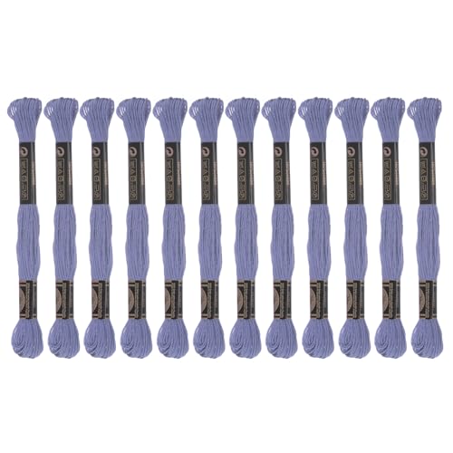 Image of HARFINGTON 12 Skeins Embroidery Floss 8.75yds(8m) Egyptian Long-Staple Cotton Cross Stitch Thread for Sewing DIY Bracelet Yarn String and Crafts, Old Lavender(6030)