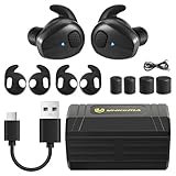 YHKEMA Electronic Shooting Earbuds - Ear Hearing Protection NRR 28dB Bluetooth 5.3 Noise Cancelling & Sound Amplification - Rechargeable Case for Hunting and Range(Black)